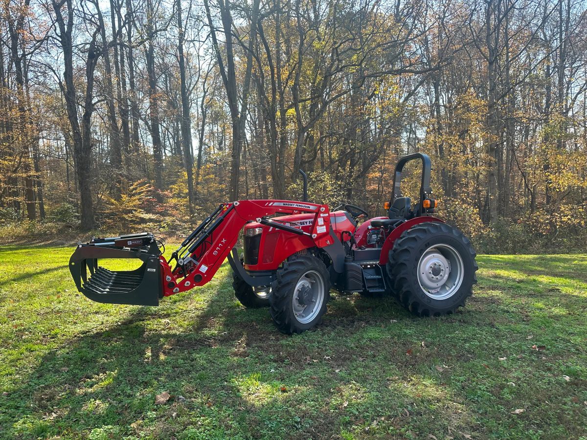 Massey Ferguson 2605H with 911x loader 3rd function and grapple