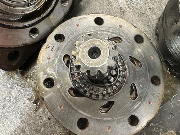 Close-up of a gear mechanism.