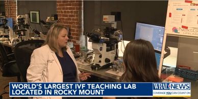 Scientists working in the world's largest IVF teaching lab in Rocky Mount.