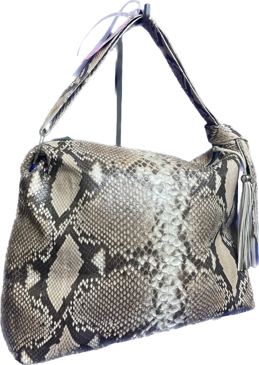 Privada tan python skin bag
