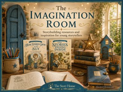 The Imagination Room with Imagination Series books and storybuilding space.