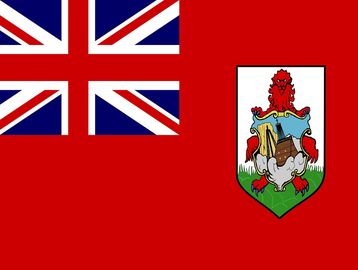 Red ensign flag featuring the Bermuda coat of arms.