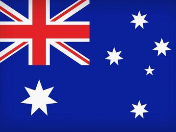 The national flag of Australia with its distinctive stars and Union Jack.