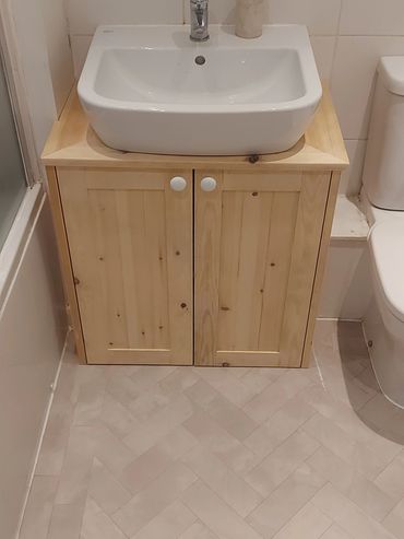 Solid pine under sink cabinet