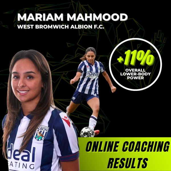 Mariam Mahmood gains +11% lower-body power with online coaching