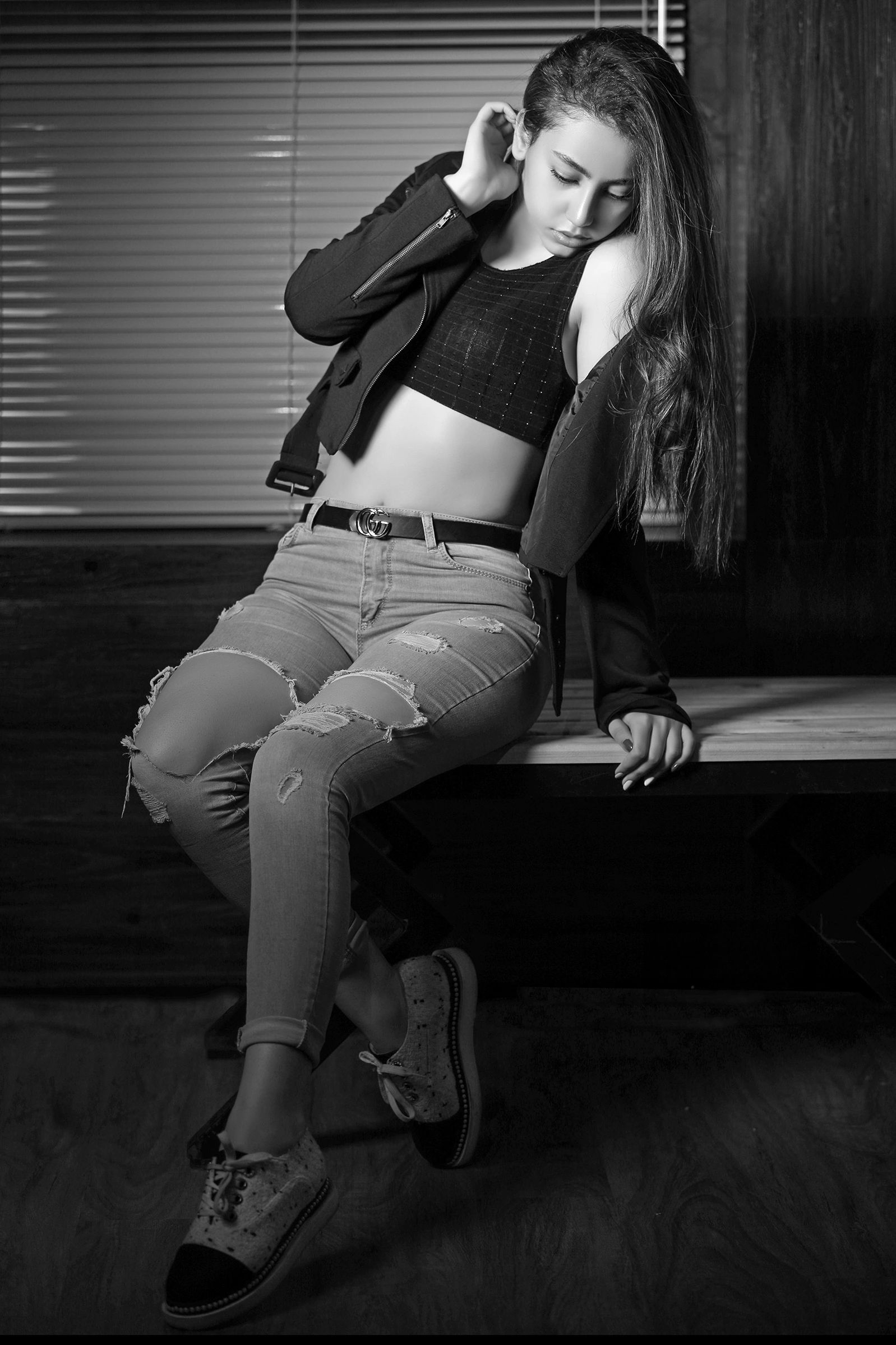 Conceptual portrait photography with unique lighting setup in Toronto