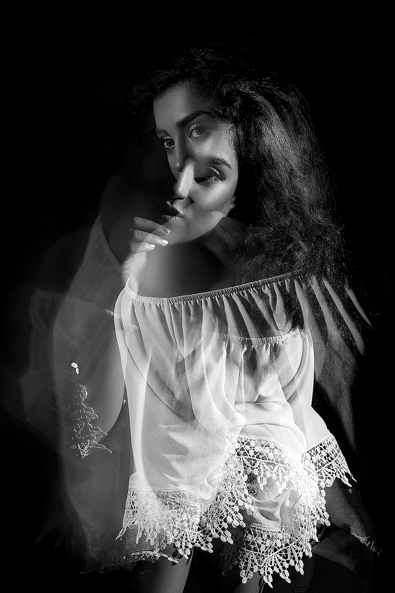Stylish low-key lighting portrait session in North York