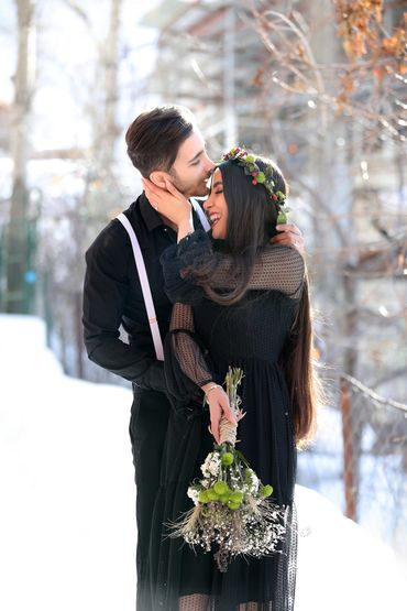 Elegant Persian bride and groom portrait in North York