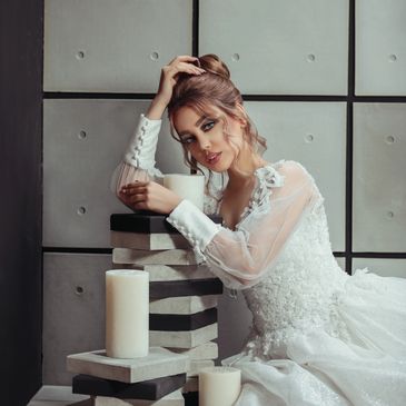 Romantic bride and groom photo session in North York
