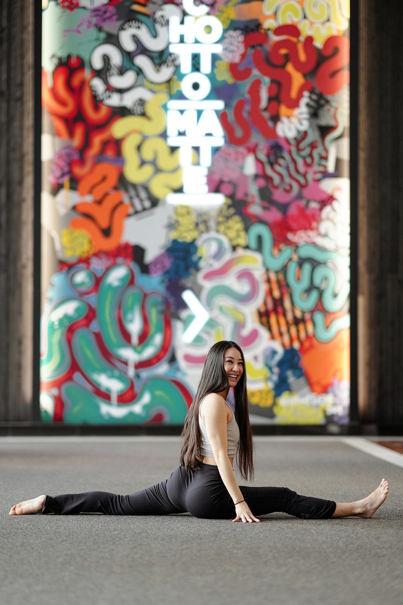 Peaceful yoga meditation pose in downtown GTA