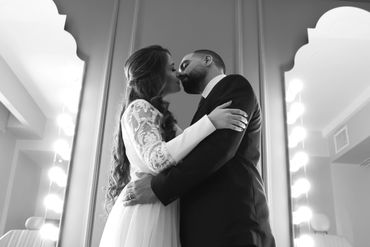 Elegant solo bride portrait with professional hairstyle in Toronto