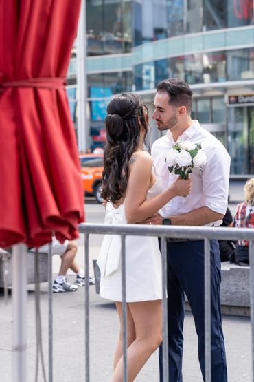 Solo bride glamour portrait with natural wedding lighting