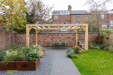 Garden Re-Design featuring Oak Frame Pergola
