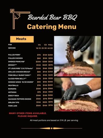 CATERING MENU & PRICING - MEATS