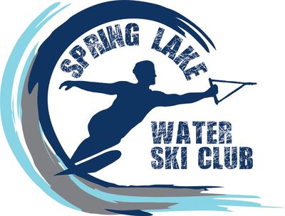 Logo of Spring Lake Water Ski Club with a skier silhouette and water wave design.