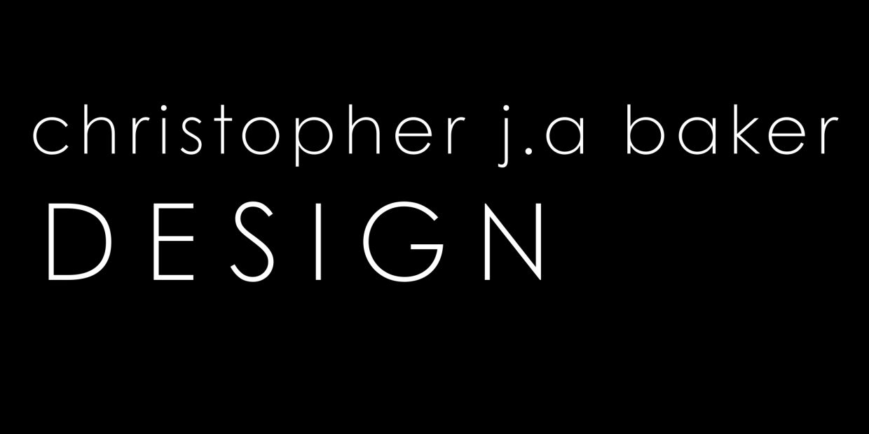 Logo for Christopher J.A. Baker Design with minimalist black and white style.