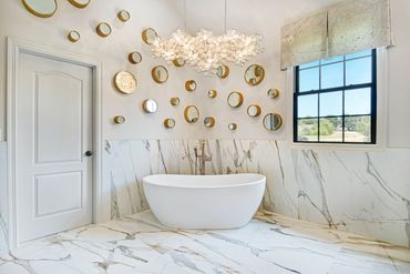 bathtub and interior design elements