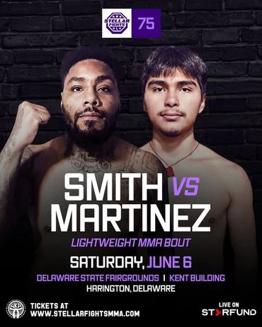 Promotional poster for Smith vs Martinez lightweight MMA bout.