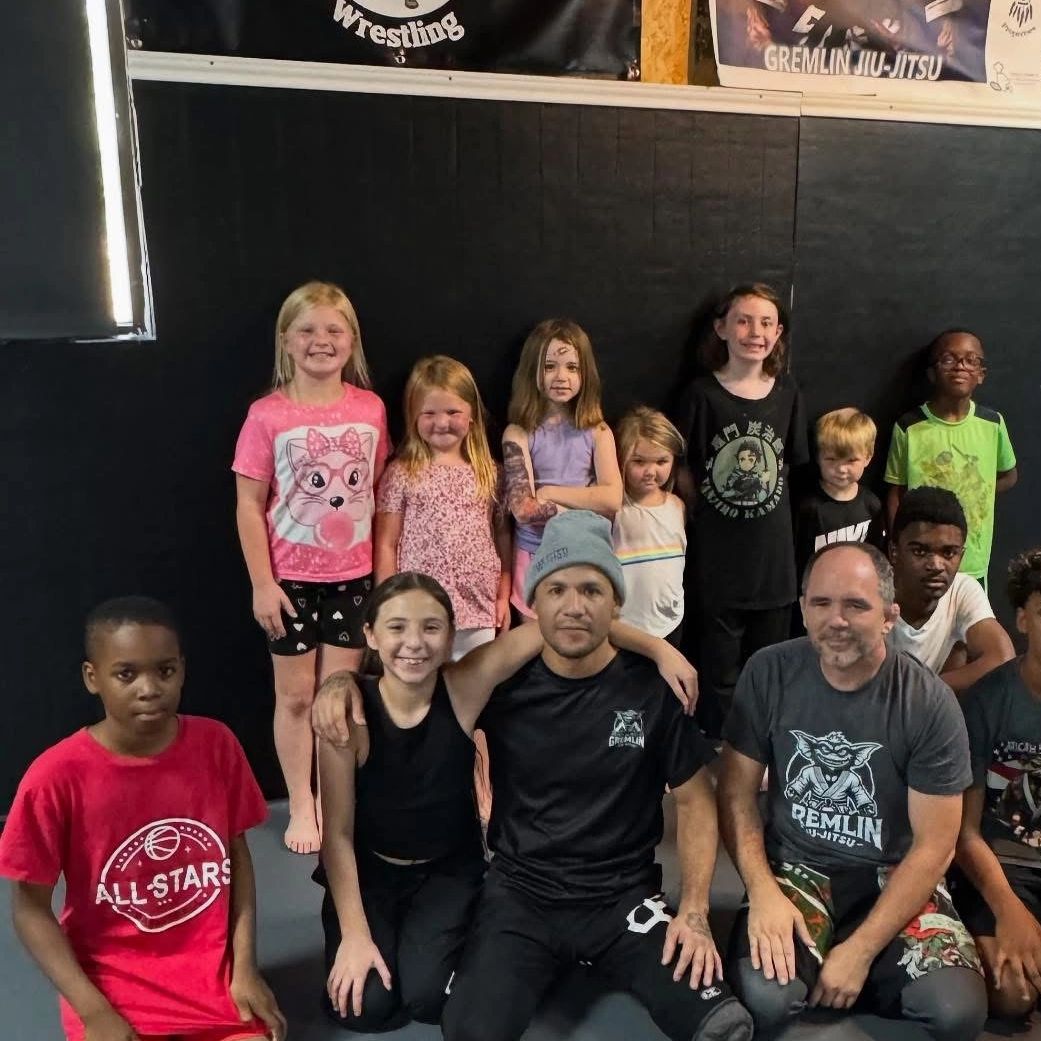 Kids Jiu-Jitsu class at Gremlin Jiu-Jitsu  in Tulsa building confidence, discipline, self-defense