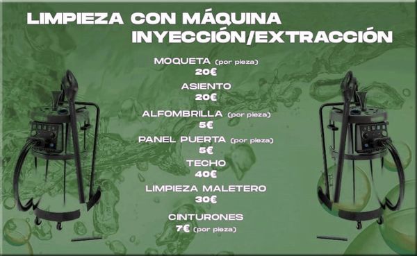 limpieza con máquina de inyección y extracción