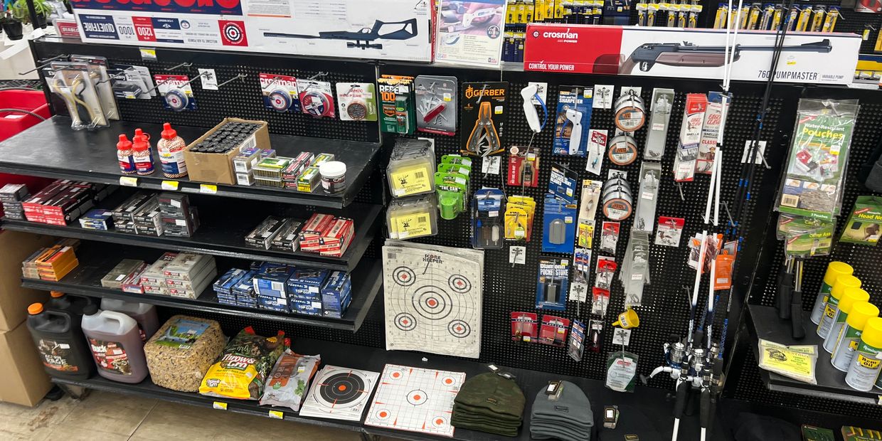 Ammunition, fishing poles and lures, Rain Boots, Rain Gear, Insulated Boots