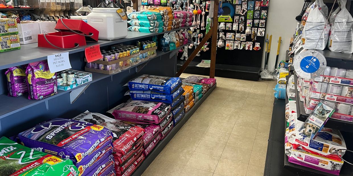 Food, treats, collars & leashes, dog runs, crates, food/water bowls