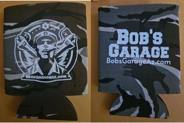 Front and back of our support koozie