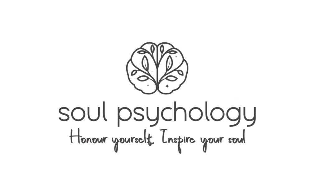 Soul Psychology logo with a brain and leaves design, inspiring self-honour and soul inspiration.