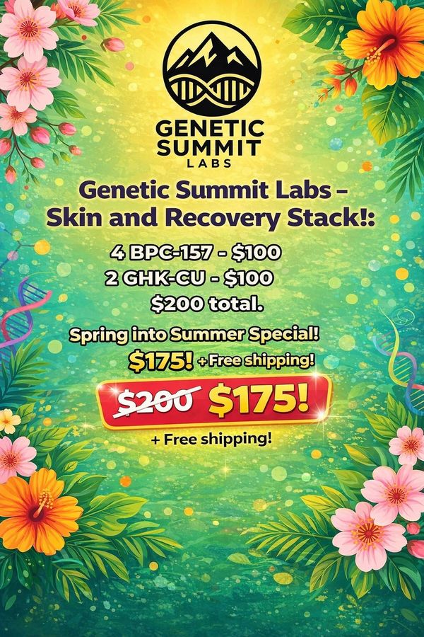 Genetic Summit Labs offers a discounted Skin and Recovery Stack with free shipping.