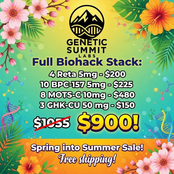 Genetic Summit Labs offers a discounted full biohack stack with free shipping.