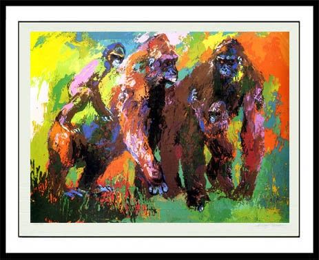 美品 リロイ・ニーマン「ライオンと雌ライオン」シルクスクリーン 直筆サイン入 □リロイ・ニーマン（LeRoy Neiman）【スモウレスリング