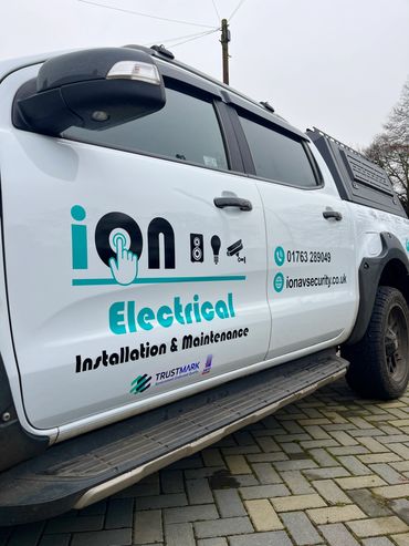 Ford Ranger branded up in vinyl graphics for ION Electrical, truck graphics, van graphics,signwriter