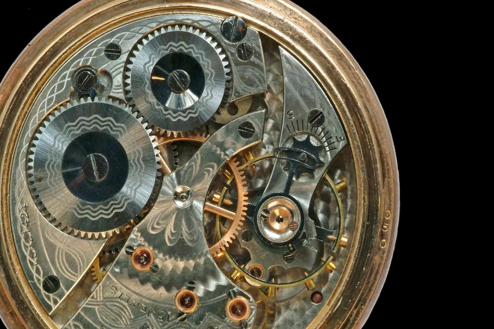 Inside of a pocket watch