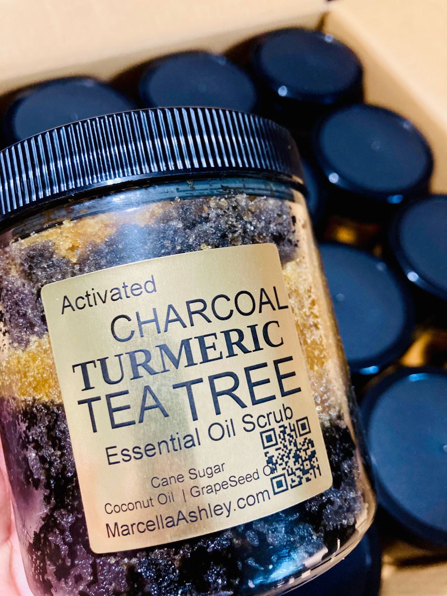 Activated Charcoal & Turmeric Detox Scrub with Tea Tree essential oils