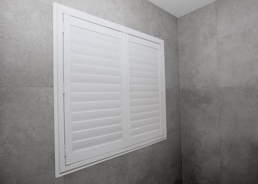 Shutter Force Plantation shutters in bathroom