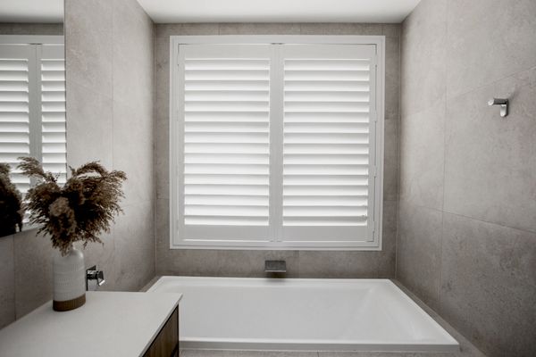 Plantation shutters in bathroom