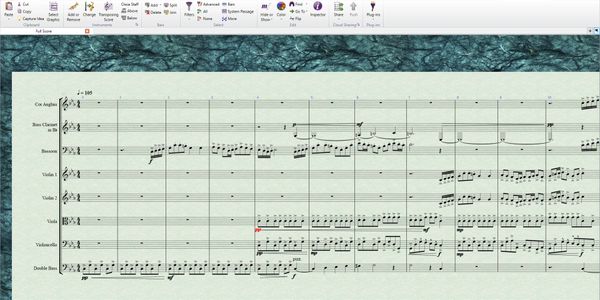 Example of Music in Notation Software