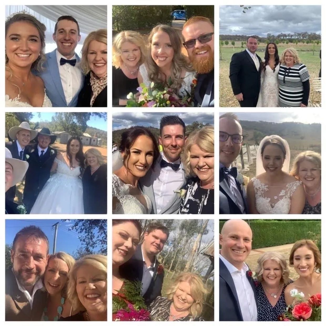 Collage image of 9 photos of Lizzy Edwards Canberra Celebrant 