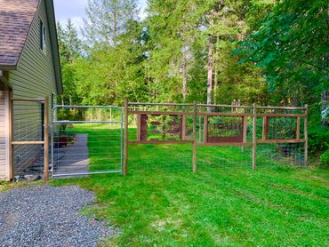 Deer height frontage with inset metal panels.