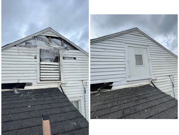 Wooden Siding and vent repair and replacement and caulking joints 