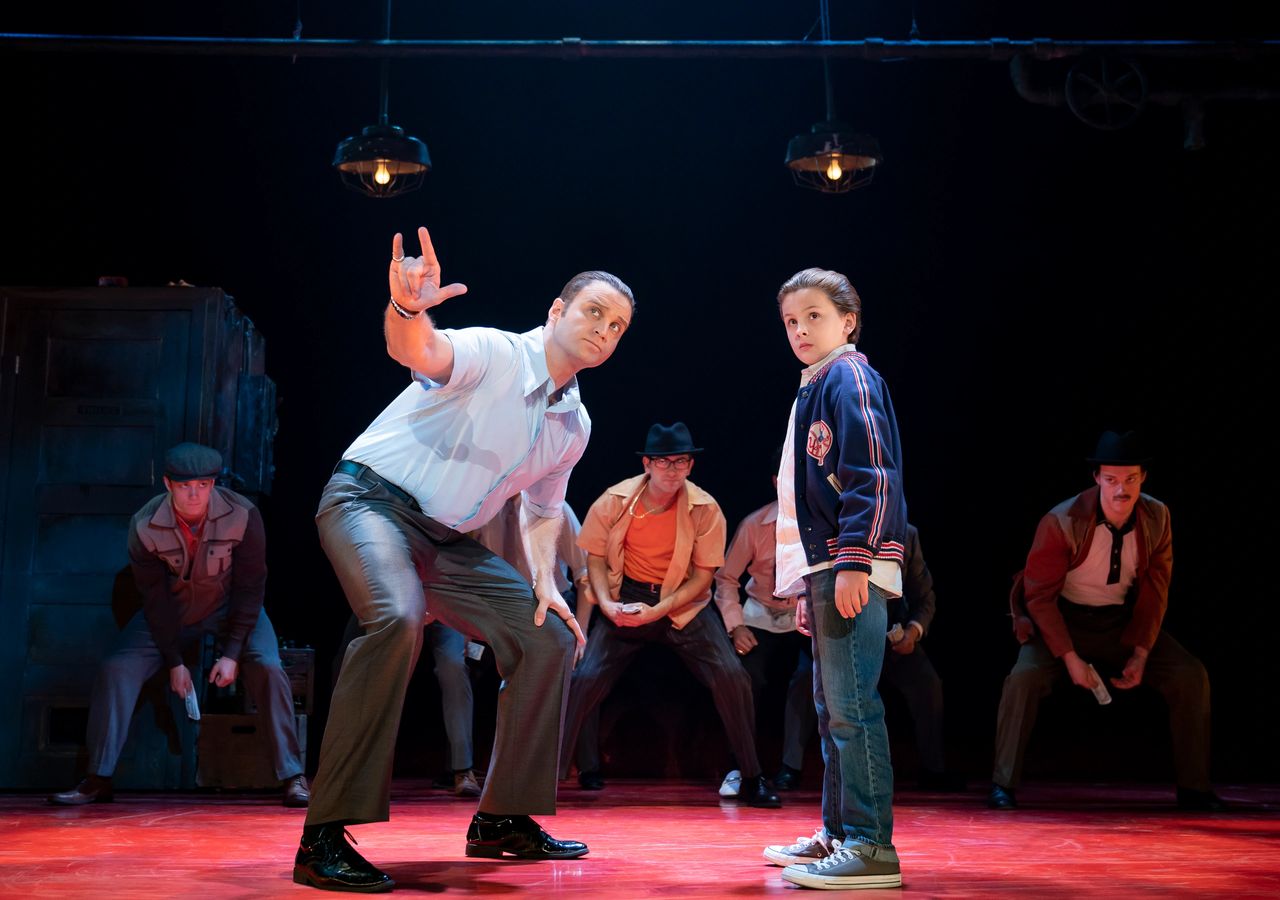 Jeff Brooks (Sonny) and Trey Murphy (Young Calogero). Photo by Joan Marcus.