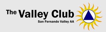 The Valley Club logo with a sun and triangle symbol for San Fernando Valley AA.
