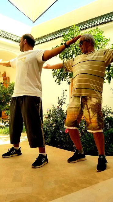 Father &  Son Practicing Tai Chi #Familyretreat