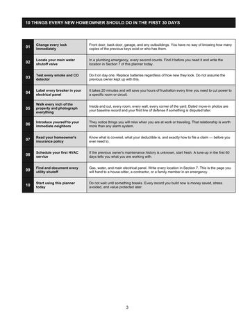 List of 10 essential tasks for new homeowners to complete within 30 days.