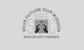 Logo of the Social Security Commission with mission statement.