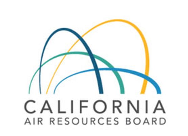 Logo of California Air Resources Board with colorful arcs.