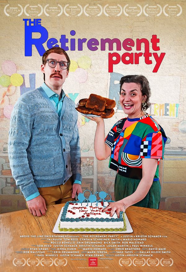 "The Retirement Party" short film poster directed by Justin & Kristin Schaack