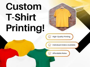 Custom T-shirt printing with vibrant colors and affordable rates.