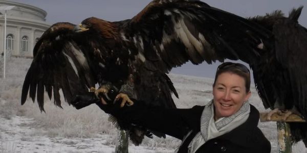 This is a picture of Julie Sanders the owner of Out of the Blue Jewels.