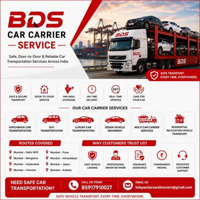 BDS Car Carrier Service offers safe, door-to-door vehicle transport across India.